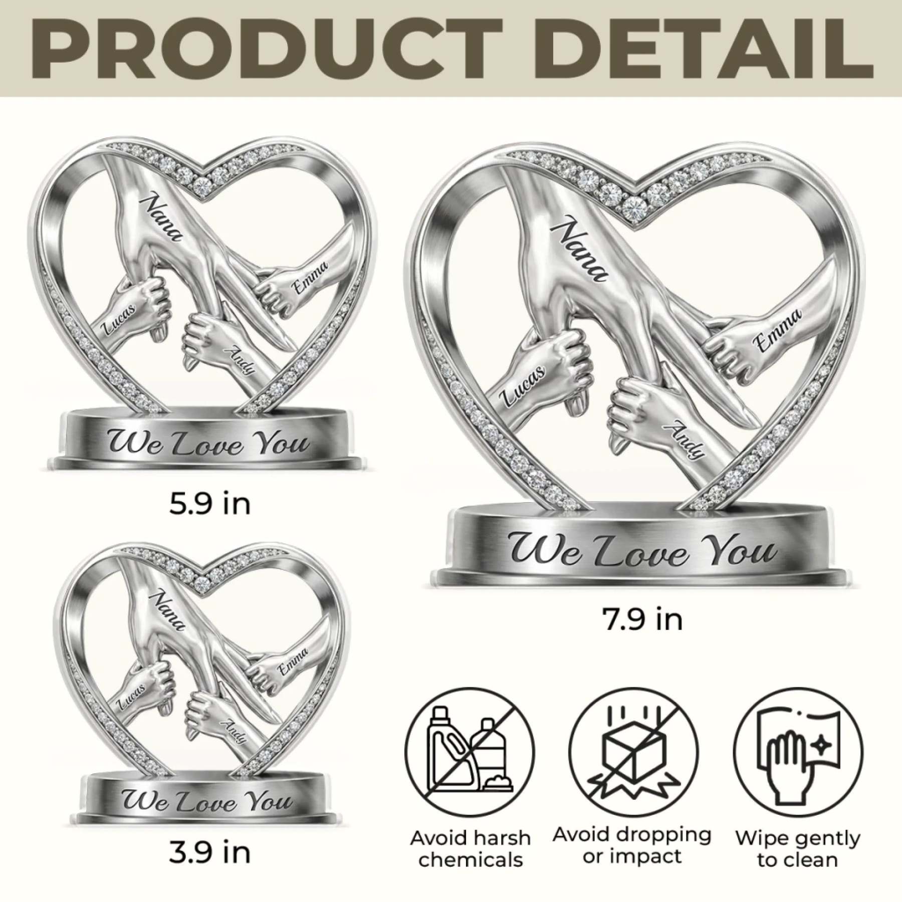 Custom Acrylic Plaque - Personalized Mother's Day Birthday Gifts For Mom, Grandma -  Hands That Promise Forever