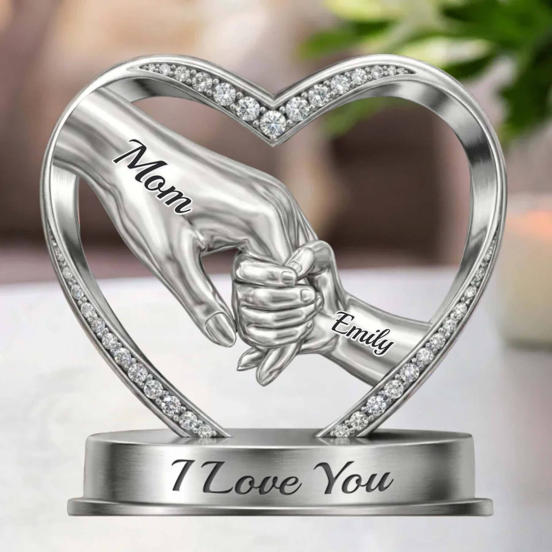 Custom Acrylic Plaque - Personalized Mother's Day Birthday Gifts For Mom, Grandma -  Hands That Promise Forever