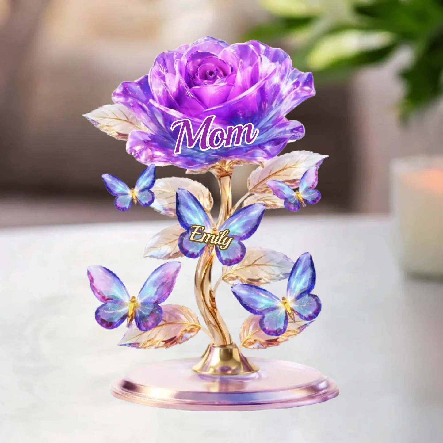 Custom Acrylic Plaque - Personalized Mother's Day Gifts For Mom, Grandma - A Crystal Garden Of Love