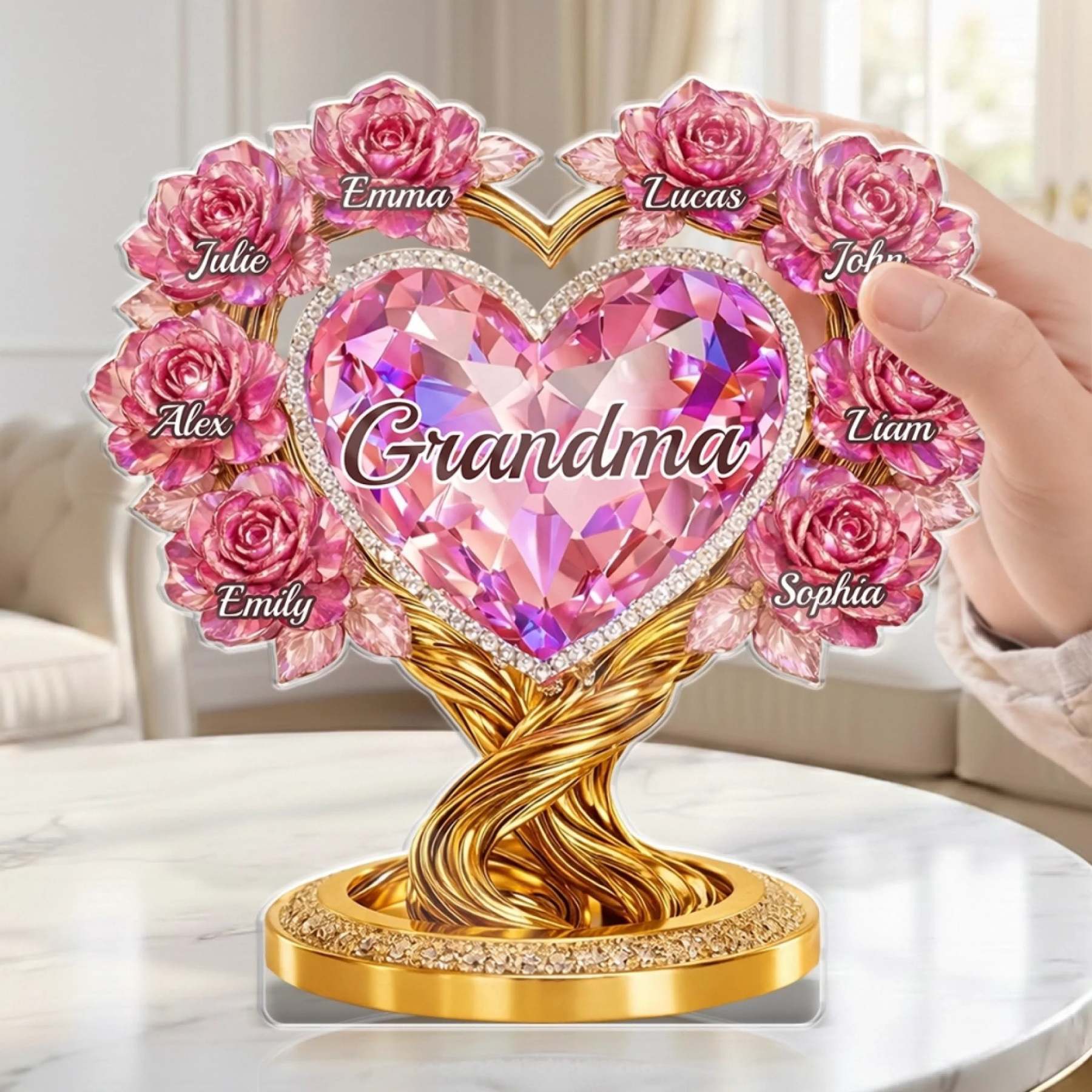 Custom Acrylic Plaque - Personalized Mother's Day Gifts For Mom, Grandma - Grandma Love Never Ends