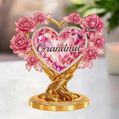Custom Acrylic Plaque - Personalized Mother's Day Gifts For Mom, Grandma - Grandma Love Never Ends