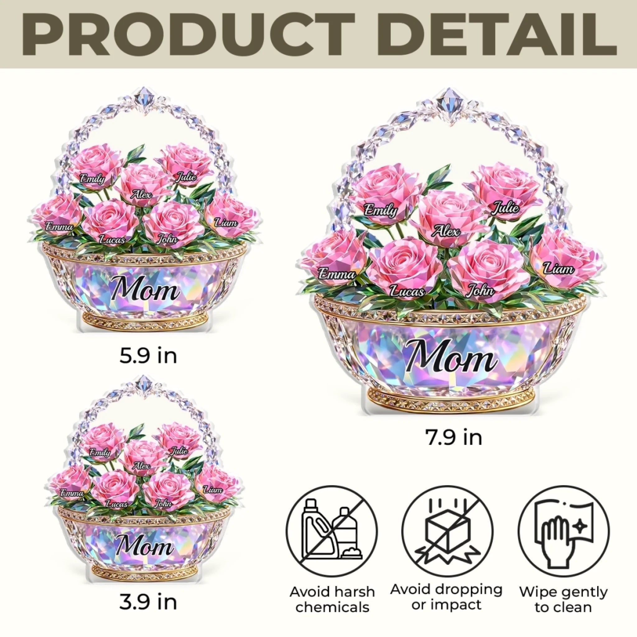 Custom Acrylic Plaque - Personalized Mother's Day Gifts For Mom, Grandma - Mom Is My Home