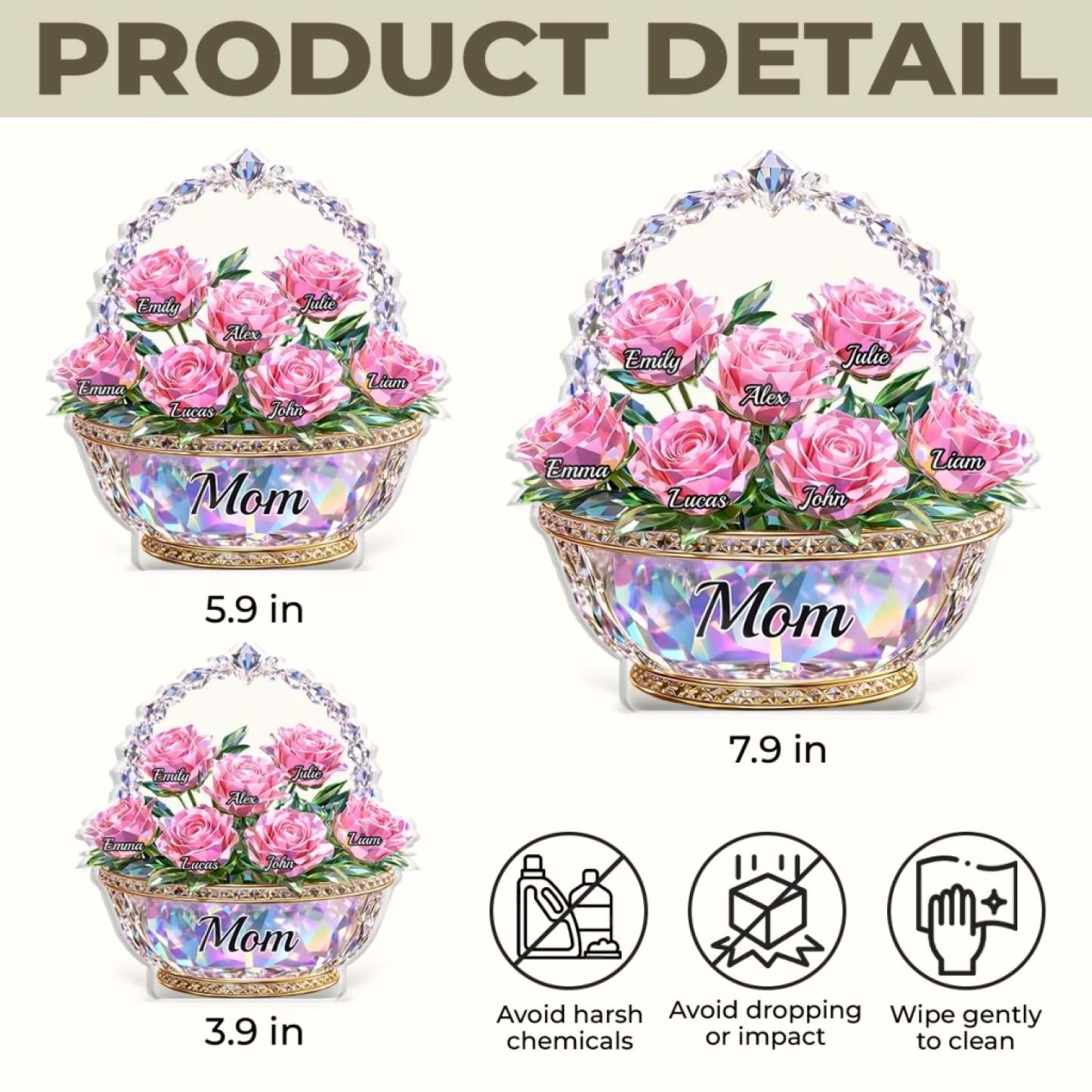 Custom Acrylic Plaque - Personalized Mother's Day Gifts For Mom, Grandma - Mom Is My Home