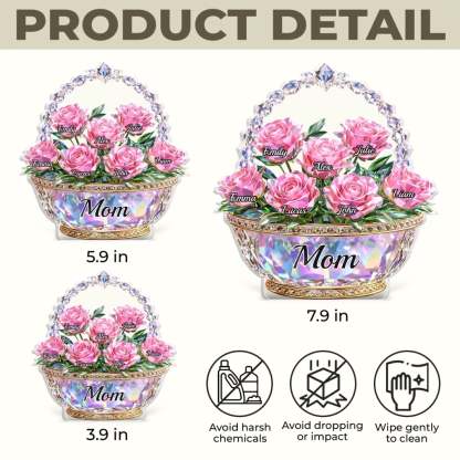 Custom Acrylic Plaque - Personalized Mother's Day Gifts For Mom, Grandma - Mom Is My Home