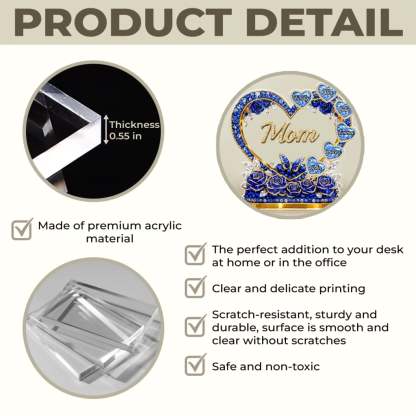 Custom Acrylic Plaque - Personalized Mother's Day Gifts For Mom, Grandma - Mom Heart Full Of Care