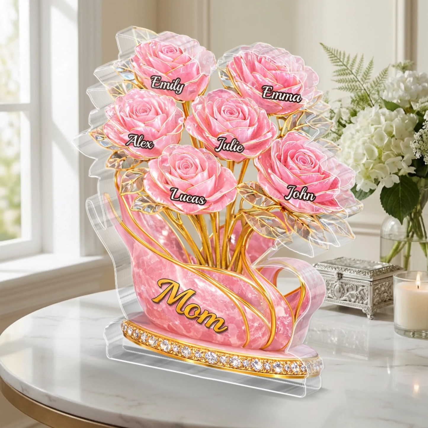 Custom Acrylic Plaque - Personalized Mother's Day Gifts For Mom, Grandma - Grandma Love Stays Forever