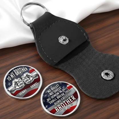 Custom Pocket Hug - Personalized America 250th Anniversary Gifts For Brother - Brothers Built On Trust