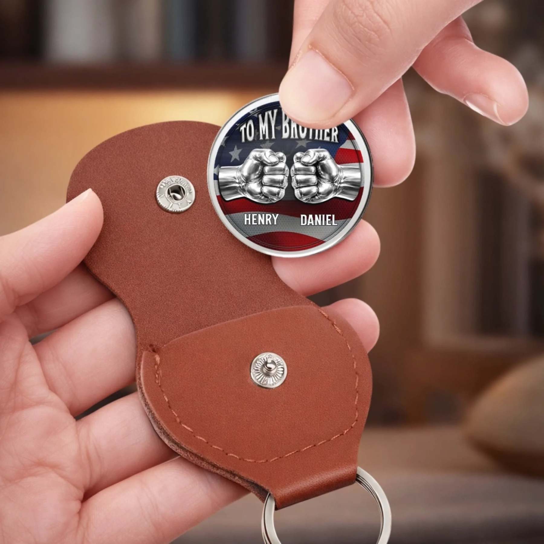 Custom Pocket Hug - Personalized America 250th Anniversary Gifts For Brother - Brothers Built On Trust