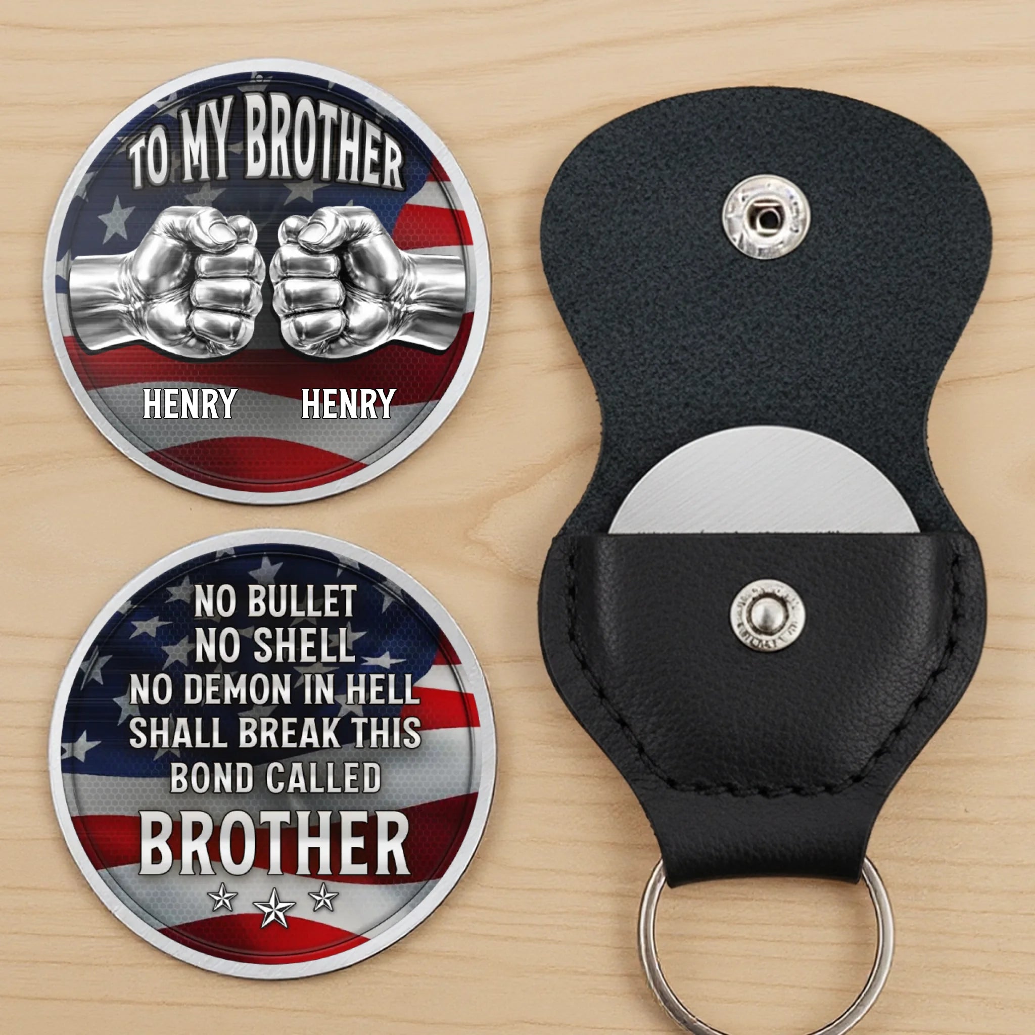 Custom Pocket Hug - Personalized America 250th Anniversary Gifts For Brother - Brothers Built On Trust