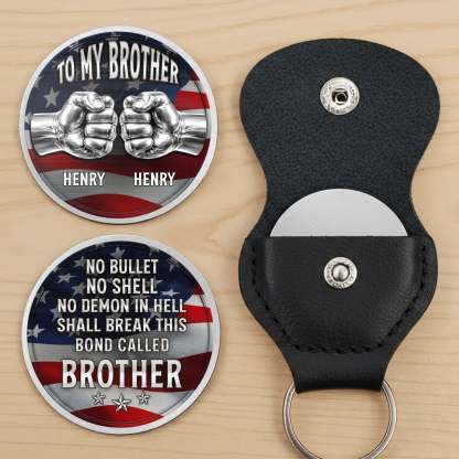 Custom Pocket Hug - Personalized America 250th Anniversary Gifts For Brother - Brothers Built On Trust