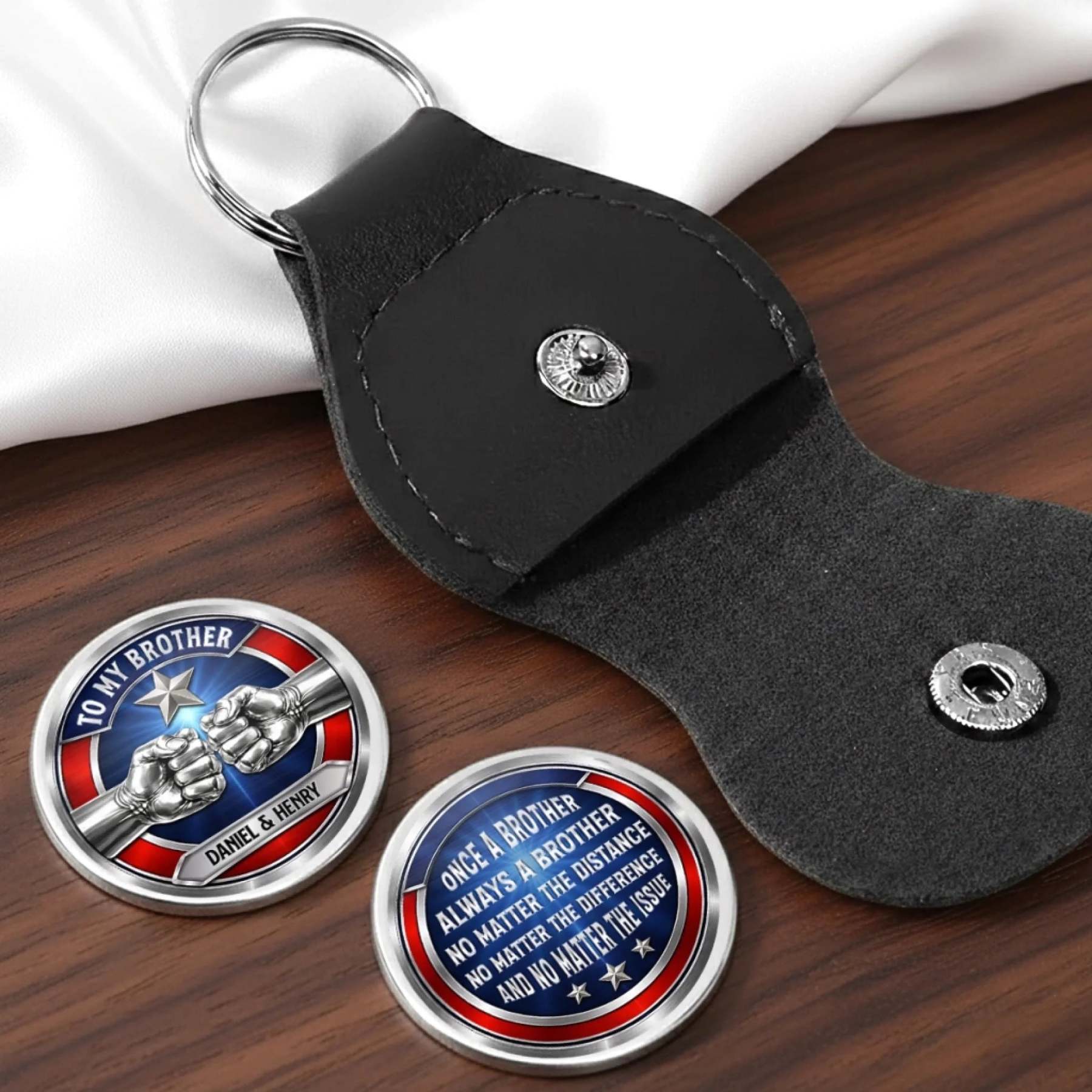 Custom Pocket Hug - Personalized America 250th Anniversary Gifts For Brother - Brothers Share One Soul