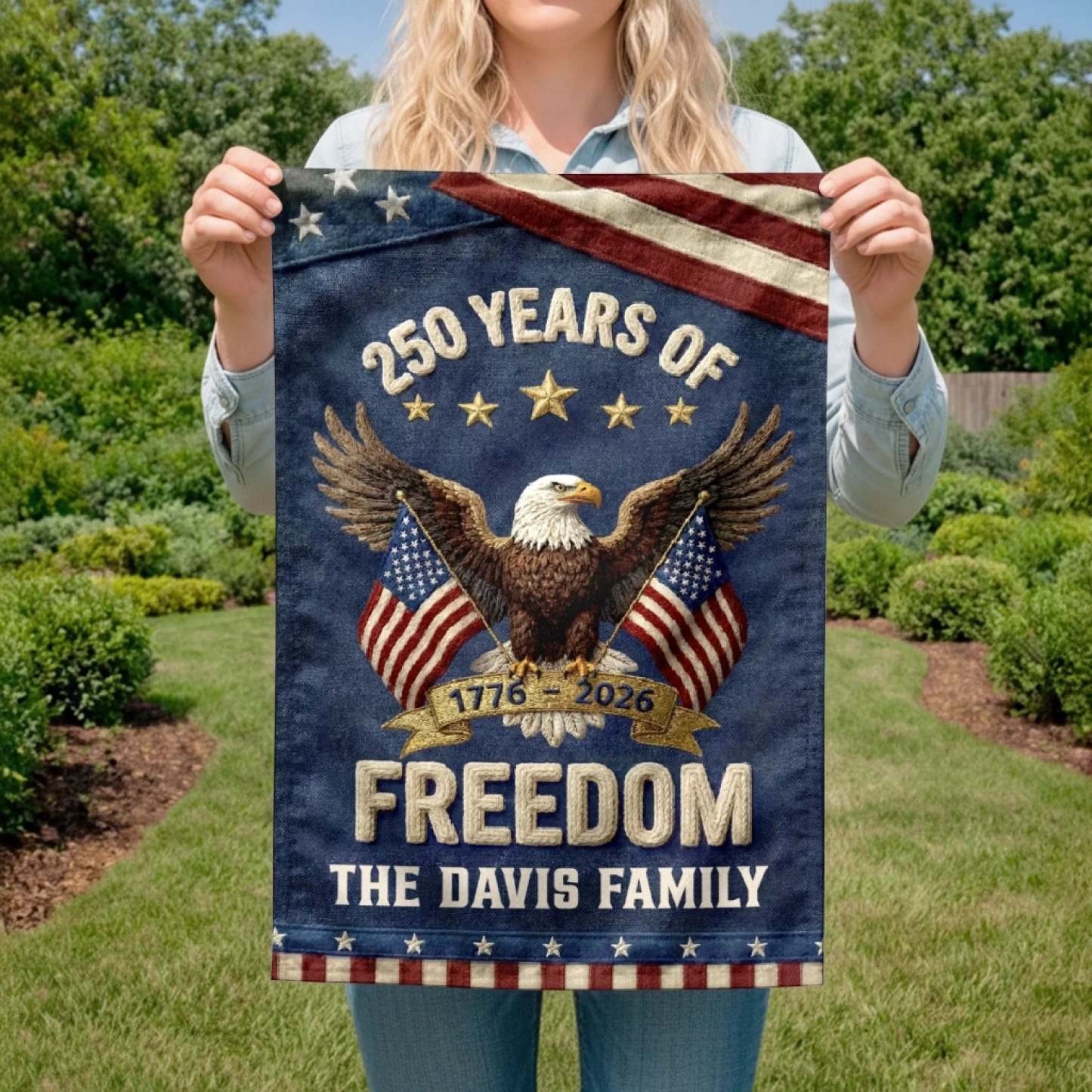 Custom Flag - Personalized America 250th Anniversary Gifts For Mom, Dad, Brother, Sister, Kids - Family Is Our Home