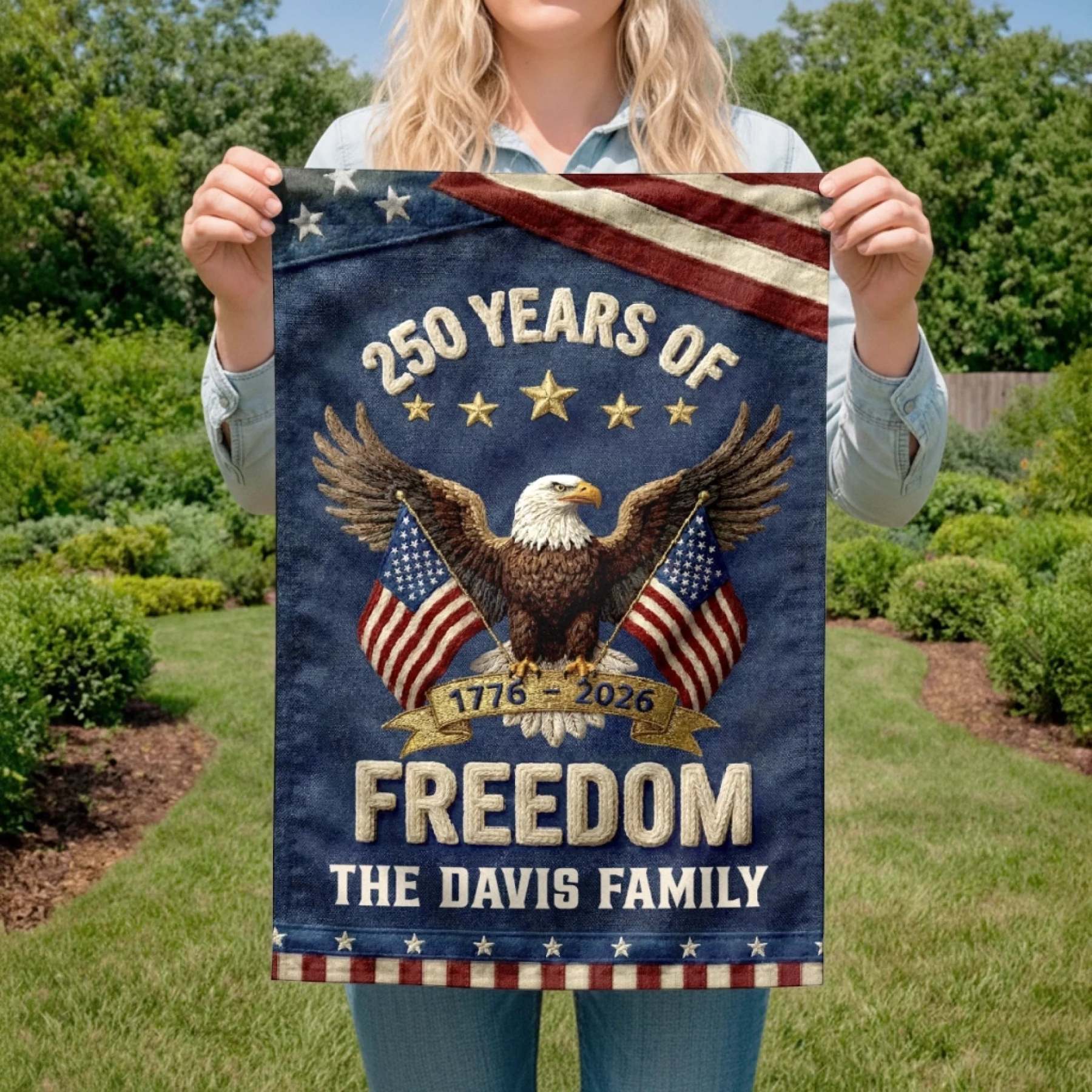 Custom Flag - Personalized America 250th Anniversary Gifts For Mom, Dad, Brother, Sister, Kids - Family Is Our Home