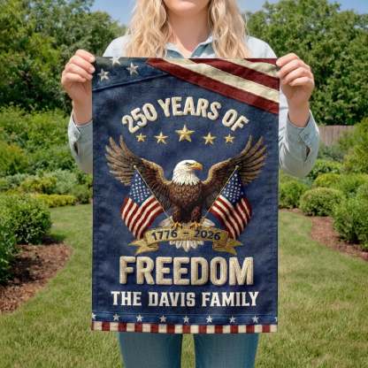 Custom Flag - Personalized America 250th Anniversary Gifts For Mom, Dad, Brother, Sister, Kids - Family Is Our Home