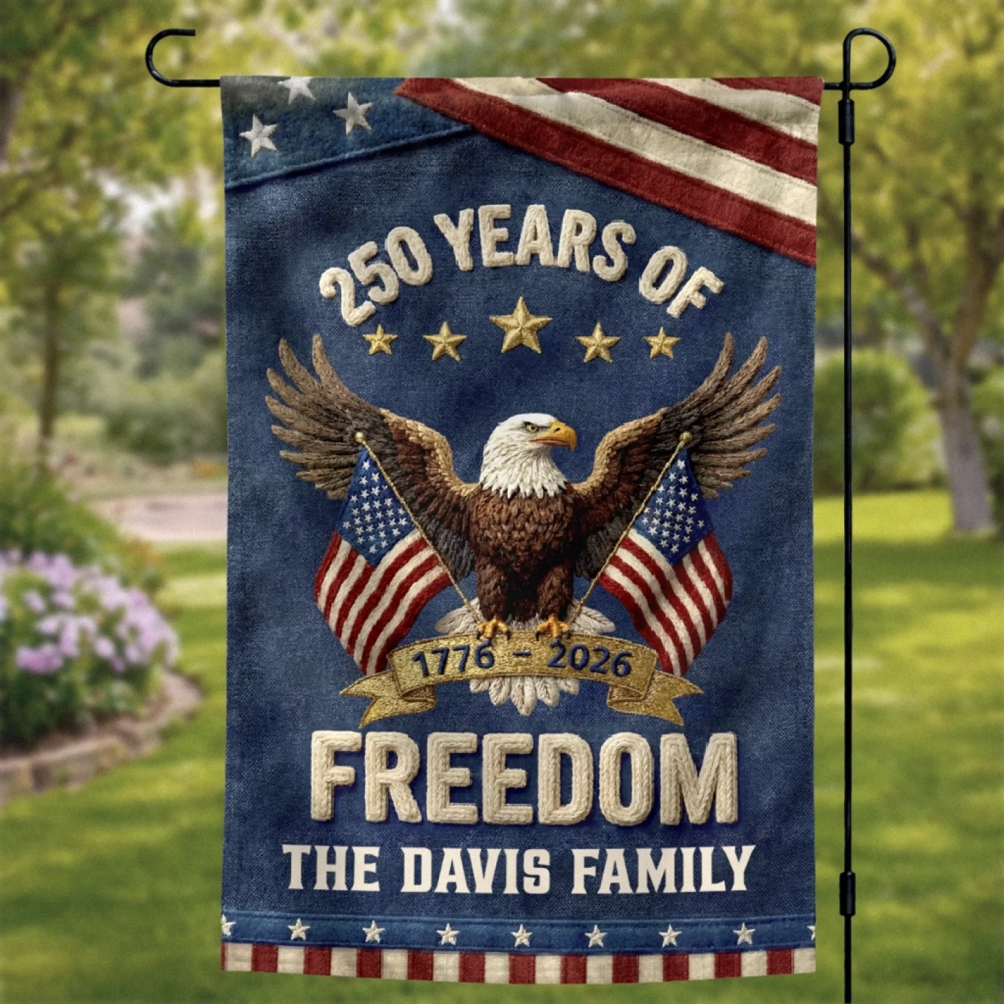 Custom Flag - Personalized America 250th Anniversary Gifts For Mom, Dad, Brother, Sister, Kids - Family Is Our Home