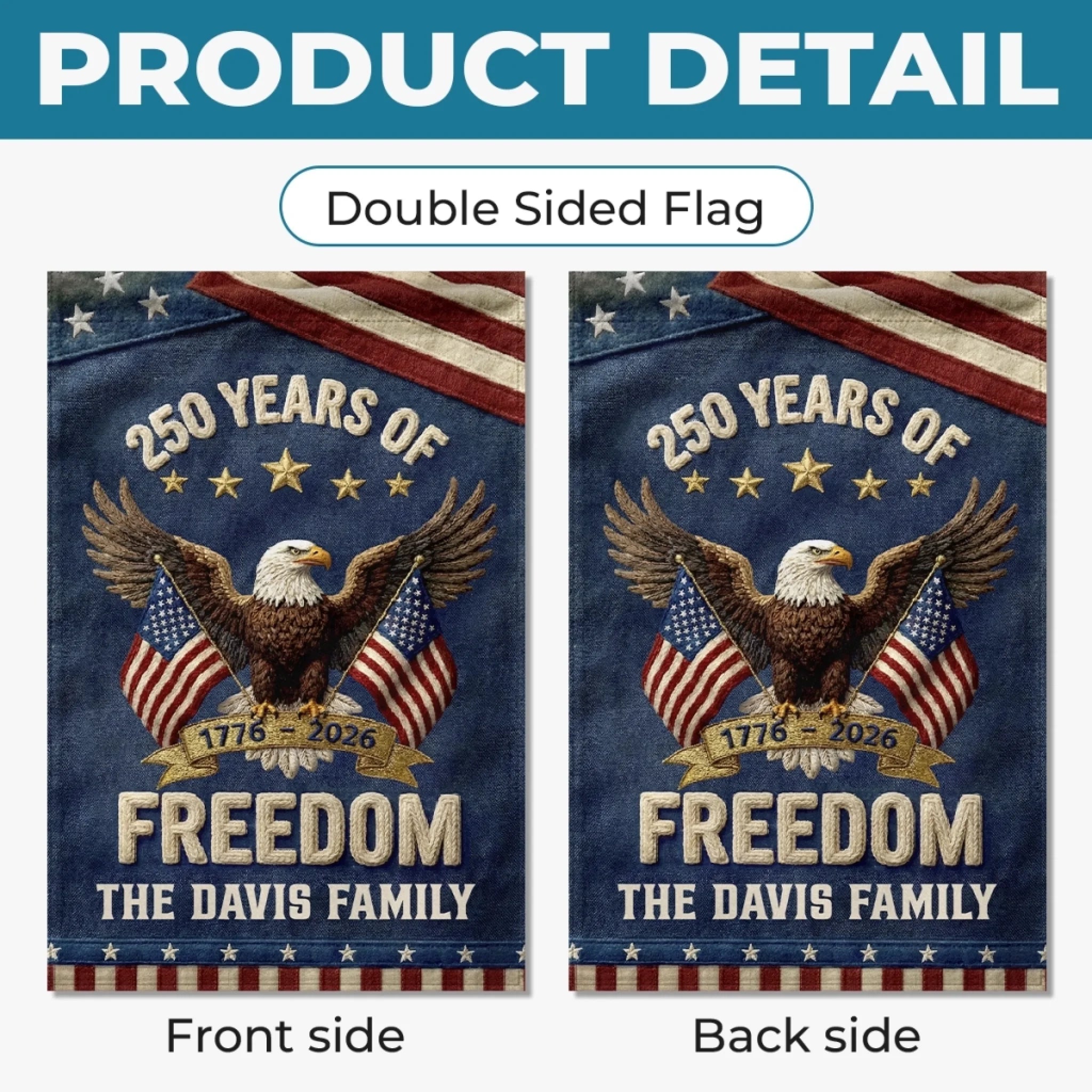 Custom Flag - Personalized America 250th Anniversary Gifts For Mom, Dad, Brother, Sister, Kids - Family Is Our Home