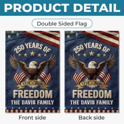Custom Flag - Personalized America 250th Anniversary Gifts For Mom, Dad, Brother, Sister, Kids - Family Is Our Home