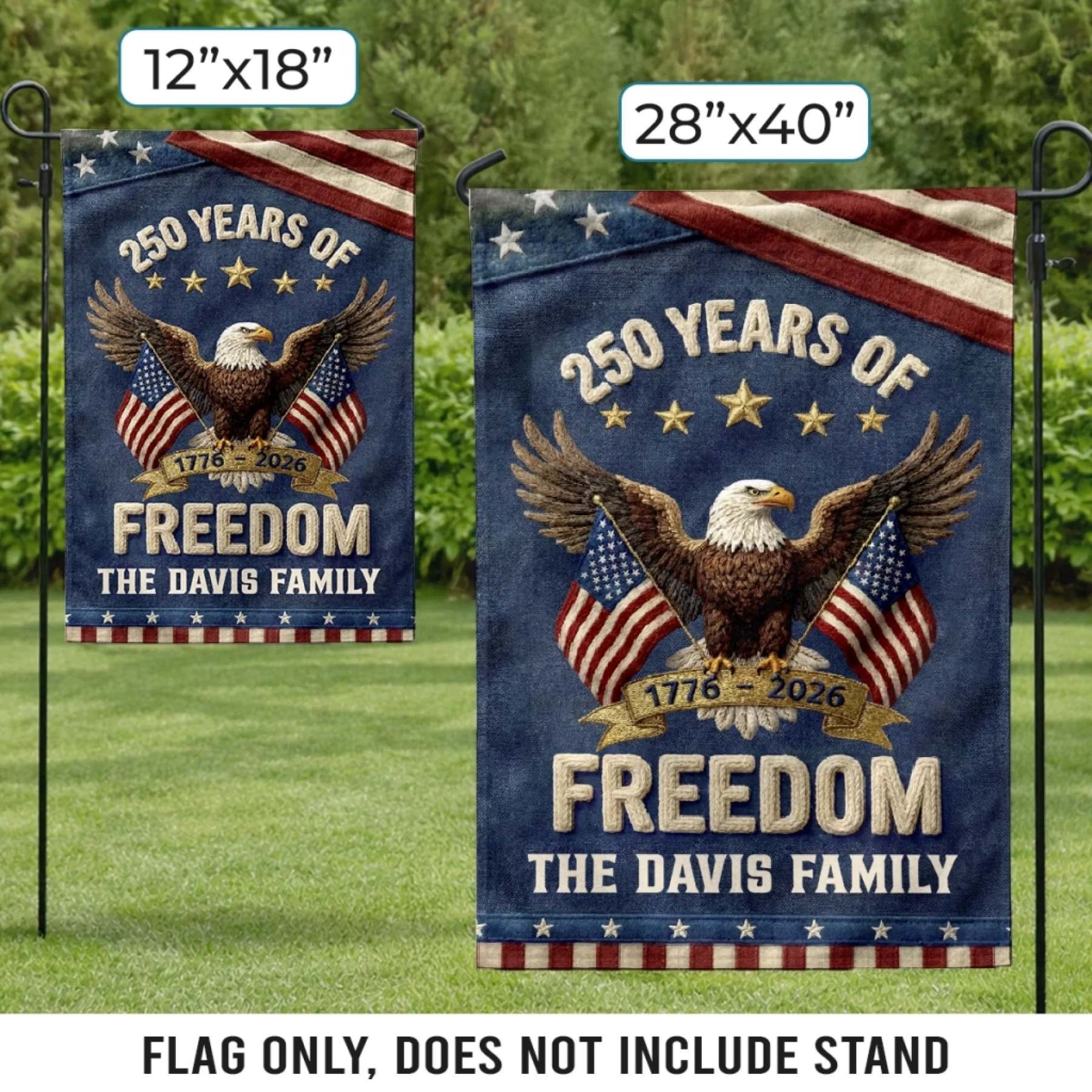 Custom Flag - Personalized America 250th Anniversary Gifts For Mom, Dad, Brother, Sister, Kids - Family Is Our Home