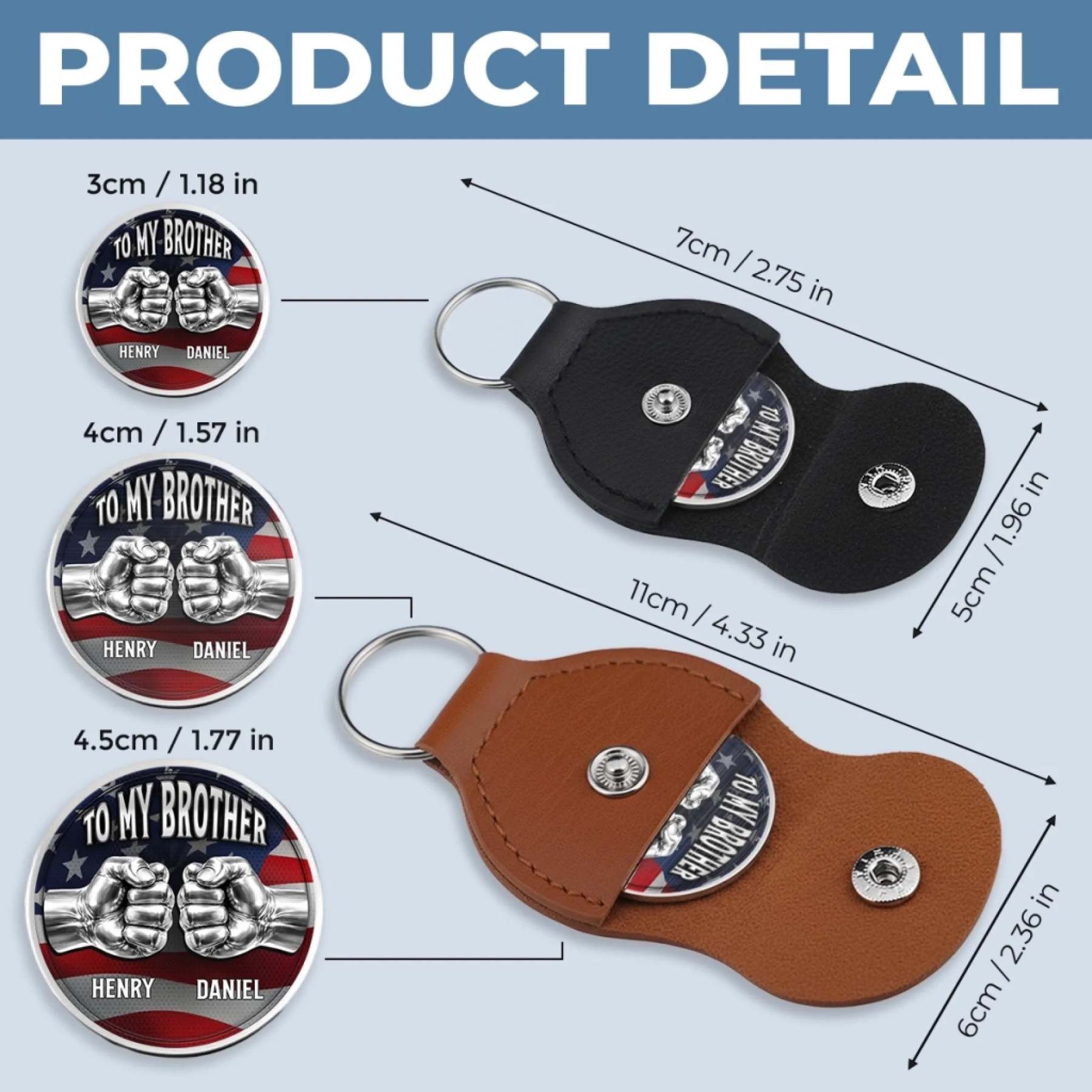 Custom Pocket Hug - Personalized America 250th Anniversary Gifts For Brother - Brotherhood That Never Breaks