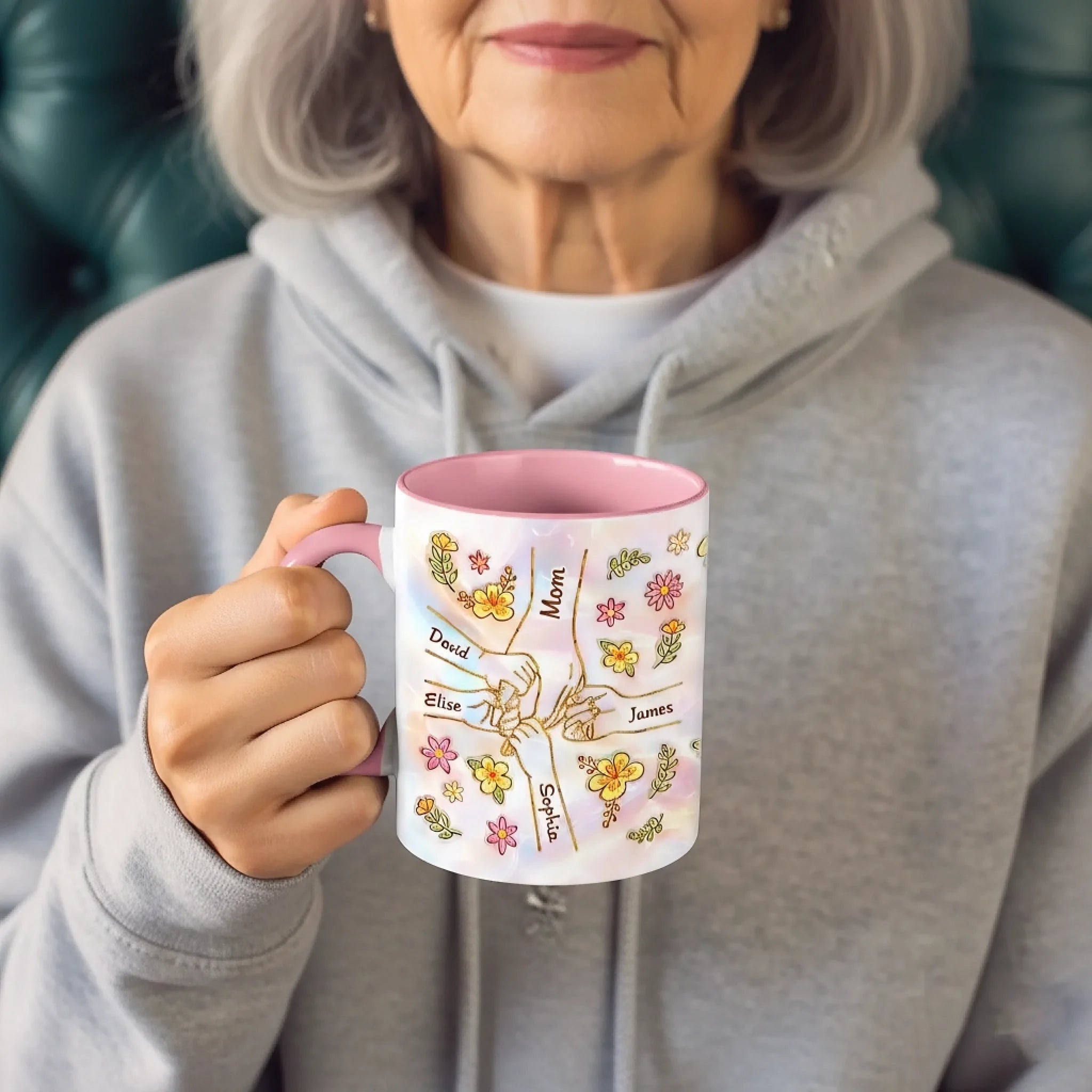Custom 3D Inflated Effect Printed Accent Mug - Personalized Mother's Day Gifts For Mom, Grandma - Grandma Heart Full Of Love