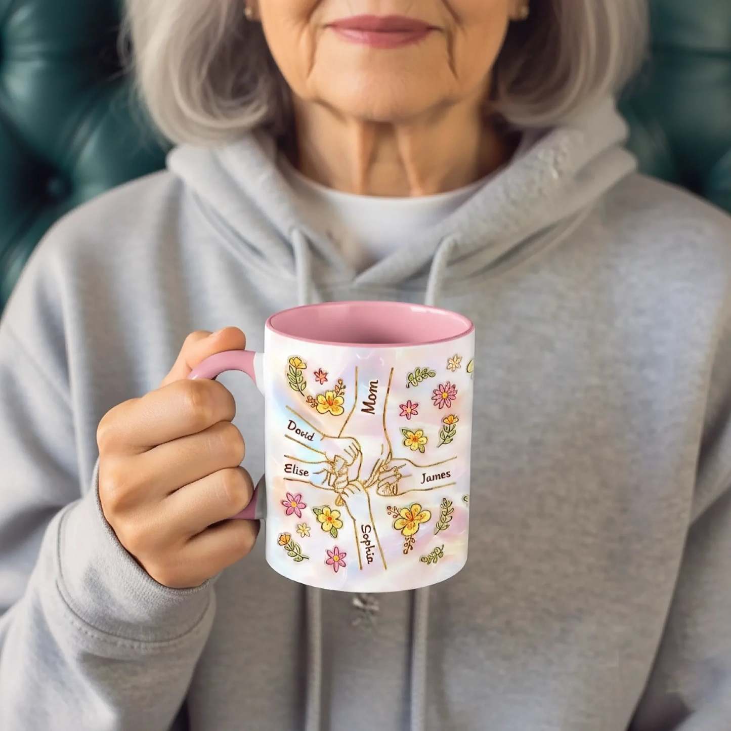 Custom 3D Inflated Effect Printed Accent Mug - Personalized Mother's Day Gifts For Mom, Grandma - Grandma Heart Full Of Love