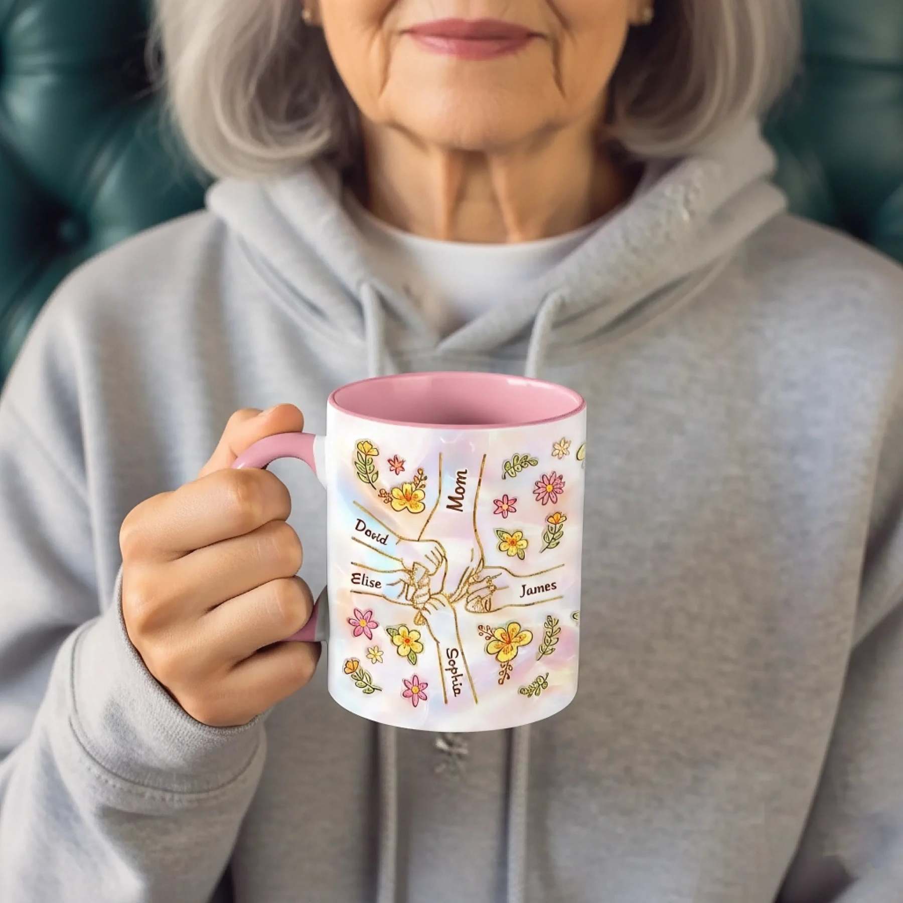 Custom 3D Inflated Effect Printed Accent Mug - Personalized Mother's Day Gifts For Mom, Grandma - Grandma Heart Full Of Love