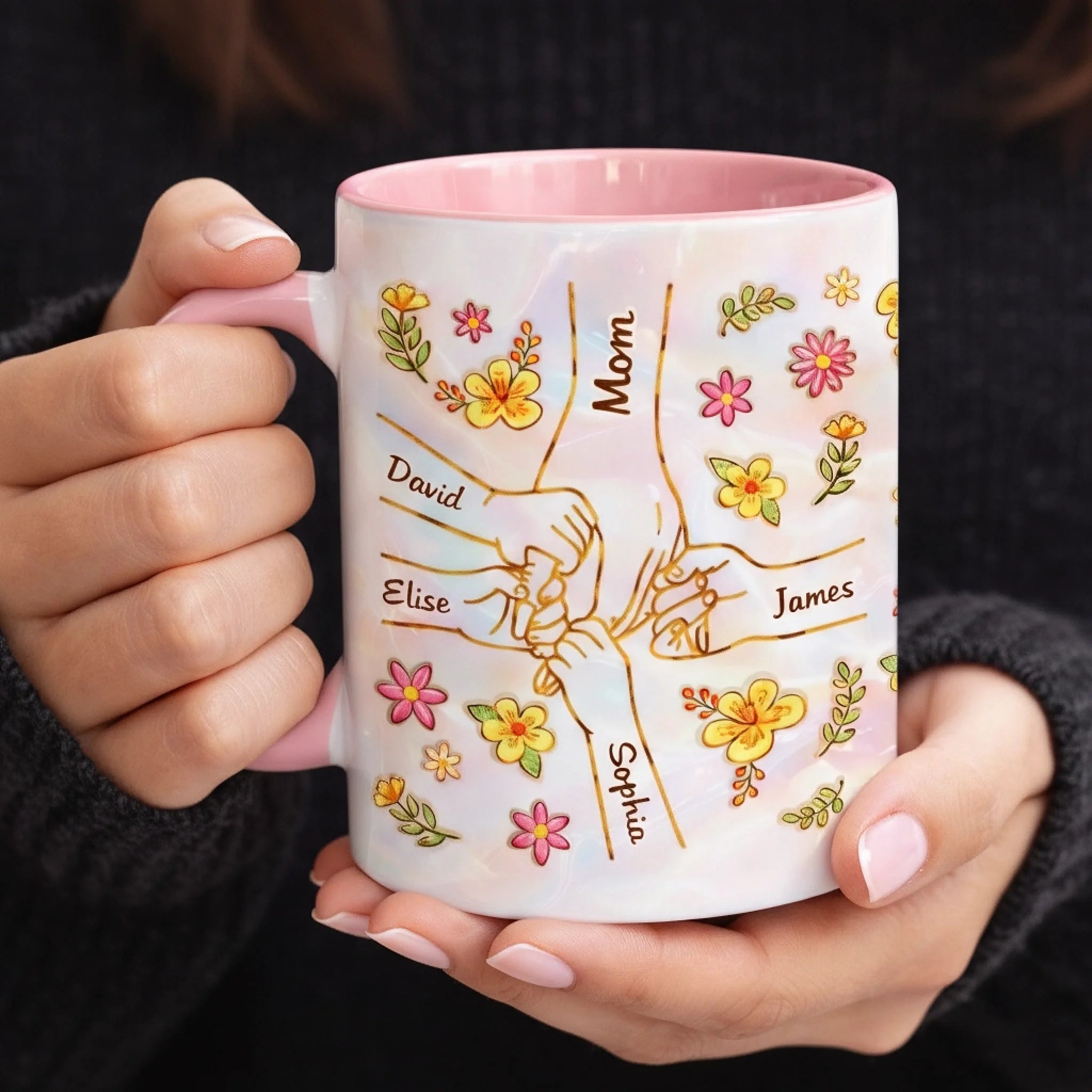 Custom 3D Inflated Effect Printed Accent Mug - Personalized Mother's Day Gifts For Mom, Grandma - Grandma Heart Full Of Love