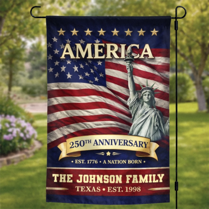 Custom Flag - Personalized America 250th Anniversary Gifts For Mom, Dad, Brother, Sister, Kids - Family Is Forever Love
