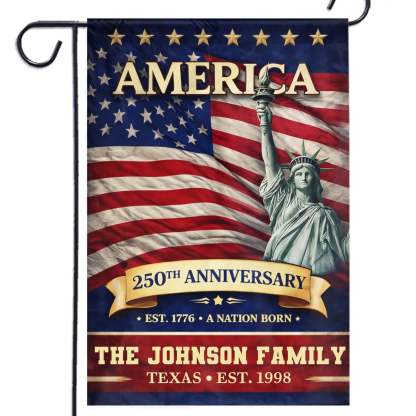 Custom Flag - Personalized America 250th Anniversary Gifts For Mom, Dad, Brother, Sister, Kids - Family Is Forever Love