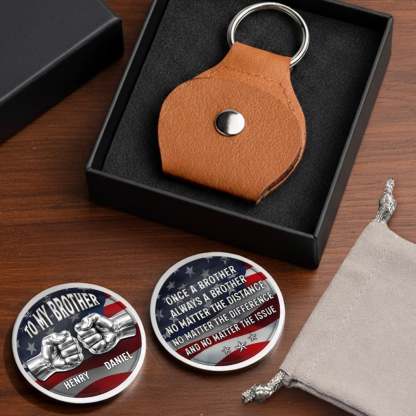 Custom Pocket Hug - Personalized America 250th Anniversary Gifts For Brother - Brotherhood That Never Breaks