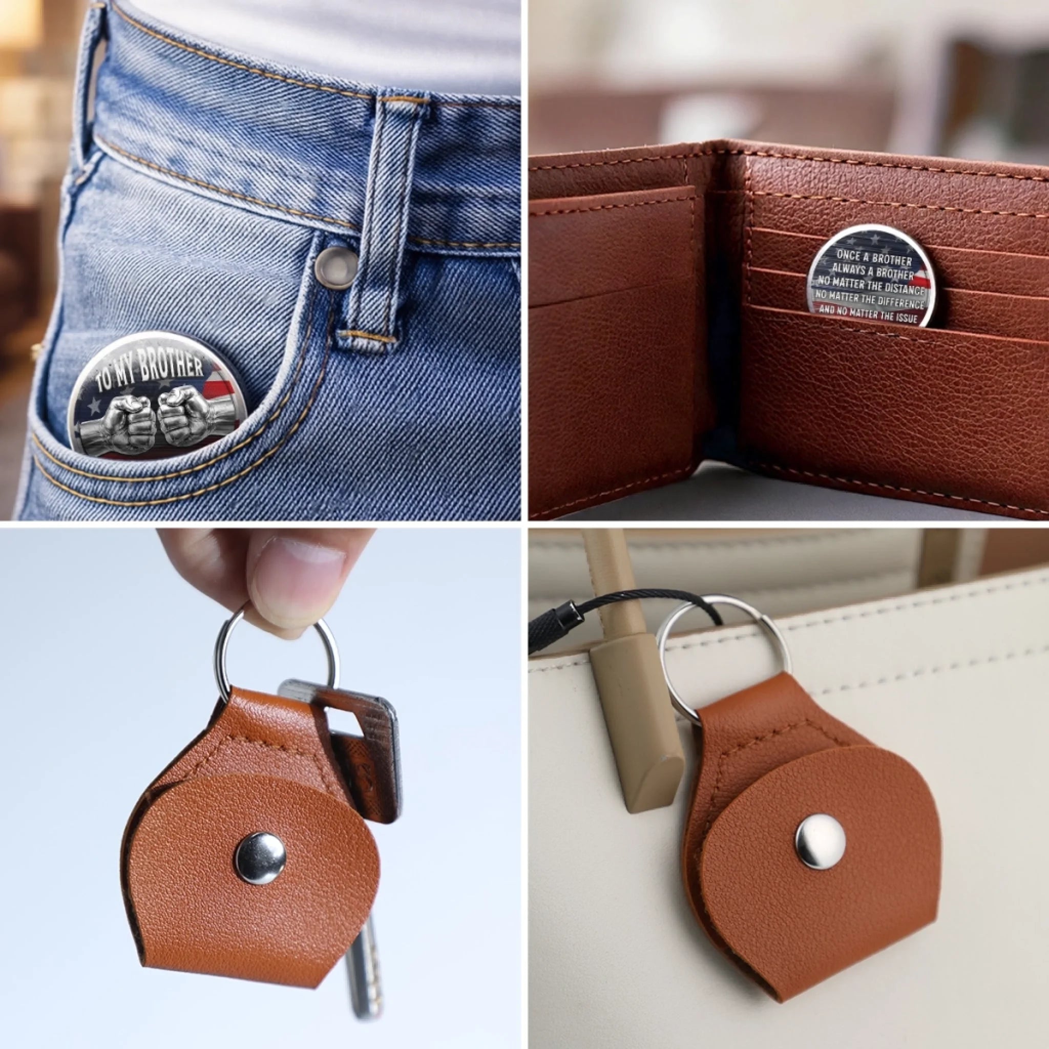 Custom Pocket Hug - Personalized America 250th Anniversary Gifts For Brother - Brotherhood That Never Breaks