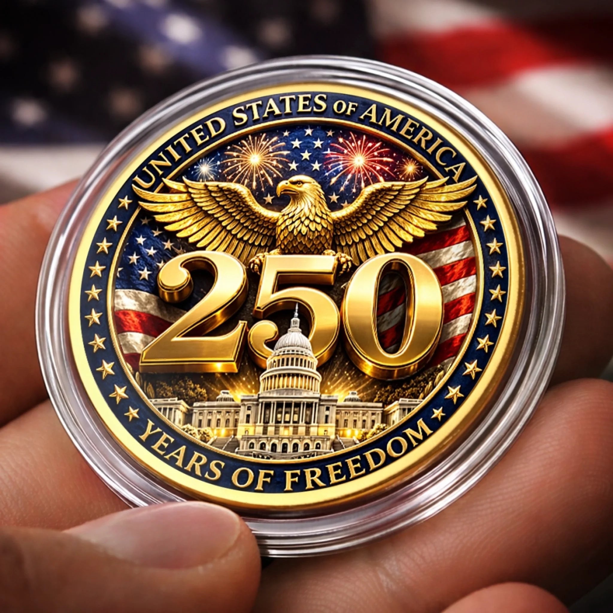 Commemorative Keepsake Coin - America 250th Anniversary Gifts For Women, Men - Proud Of Our Shared Heritage