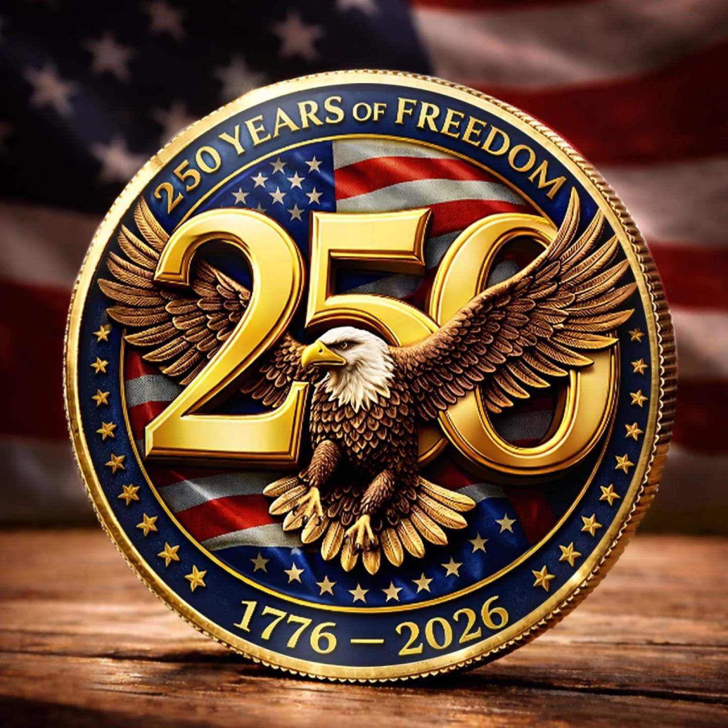 Commemorative Keepsake Coin - America 250th Anniversary Gifts For Women, Men - United By Freedom, Driven By Pride