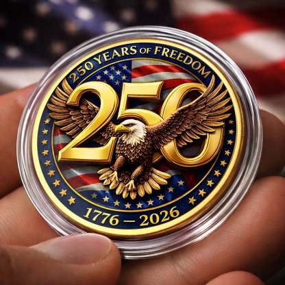 Commemorative Keepsake Coin - America 250th Anniversary Gifts For Women, Men - United By Freedom, Driven By Pride