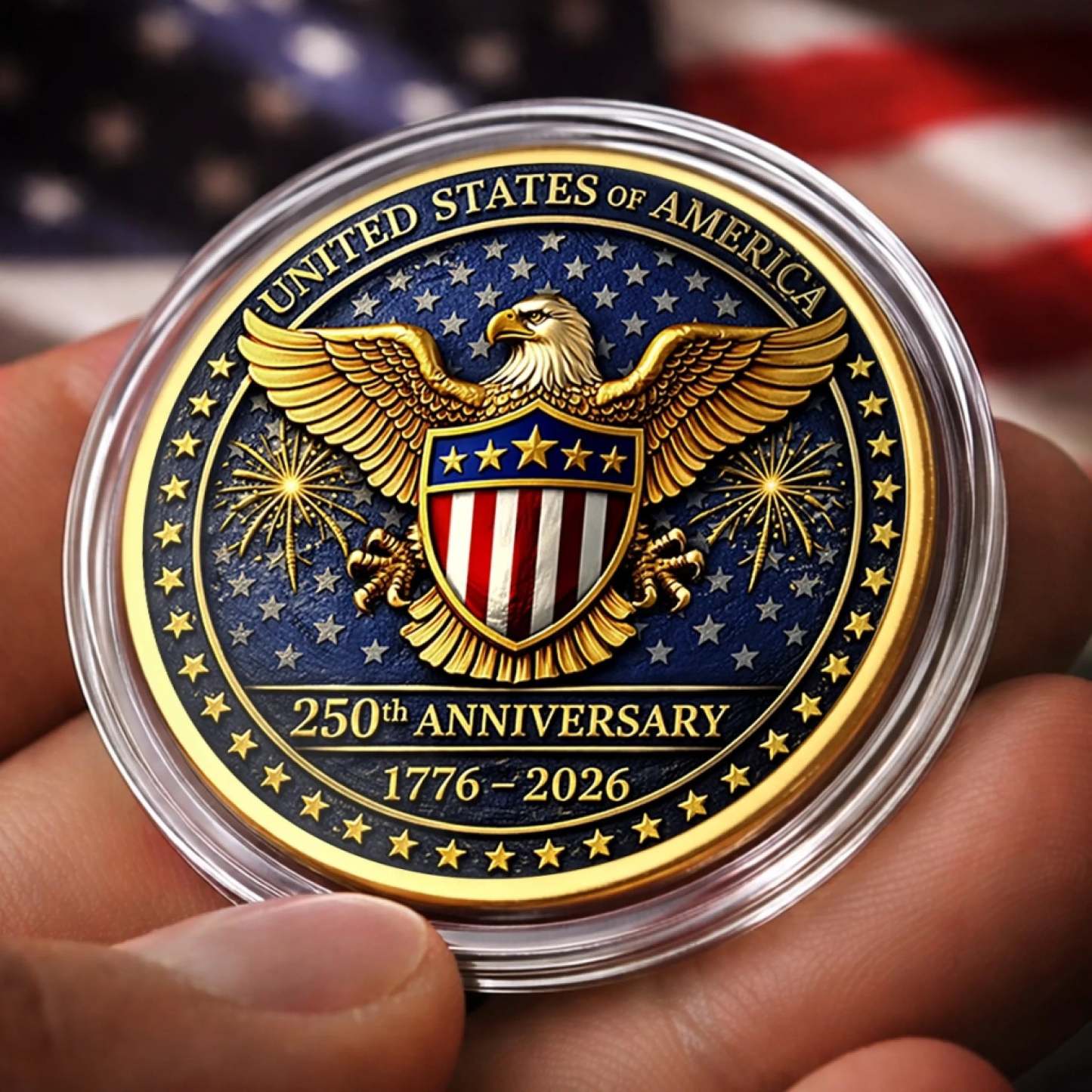 Commemorative Keepsake Coin - America 250th Anniversary Gifts For Women, Men - Celebrating Liberty Together