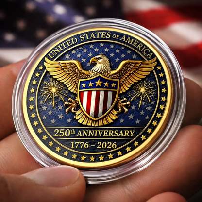 Commemorative Keepsake Coin - America 250th Anniversary Gifts For Women, Men - Celebrating Liberty Together
