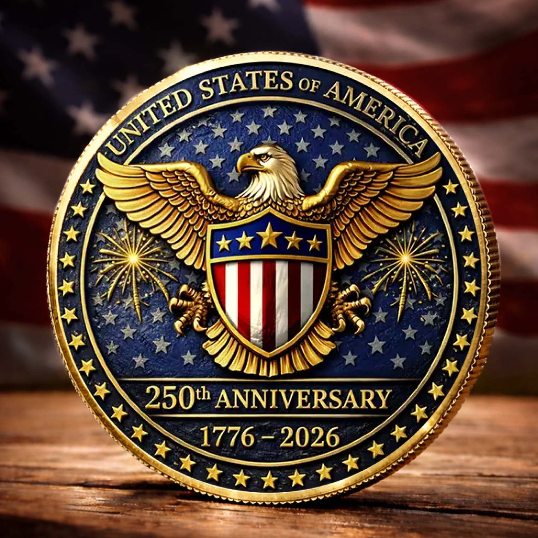 Commemorative Keepsake Coin - America 250th Anniversary Gifts For Women, Men - Celebrating Liberty Together
