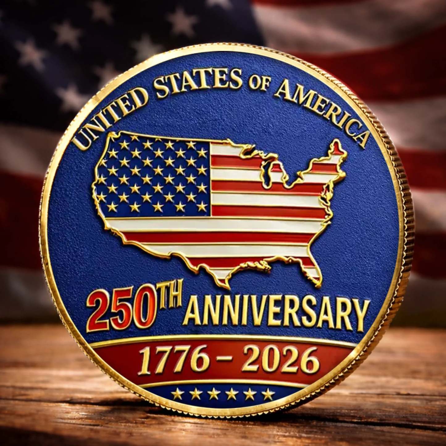 Commemorative Keepsake Coin - America 250th Anniversary Gifts For Women, Men - Together We Celebrate Freedom