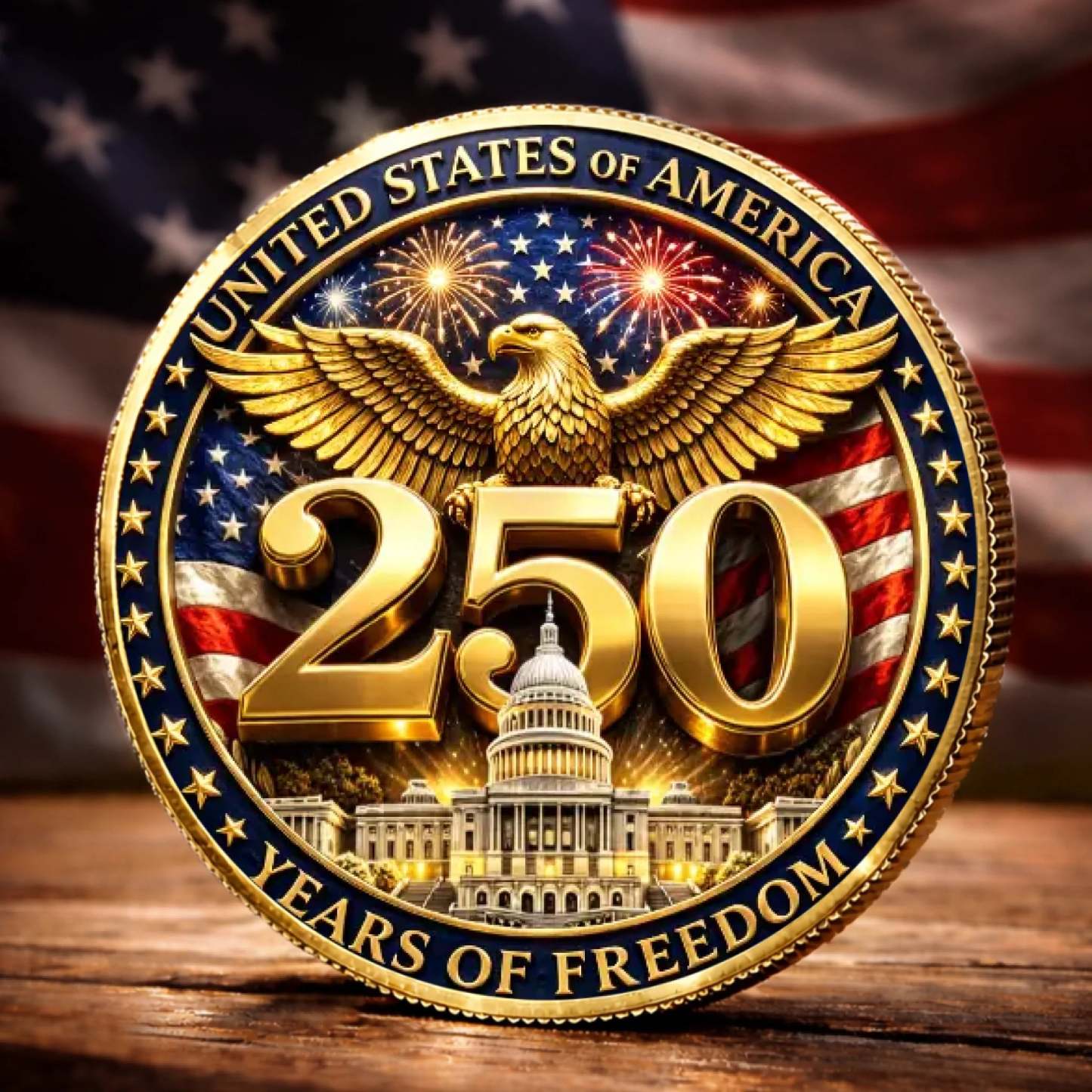 Commemorative Keepsake Coin - America 250th Anniversary Gifts For Women, Men - Proud Of Our Shared Heritage