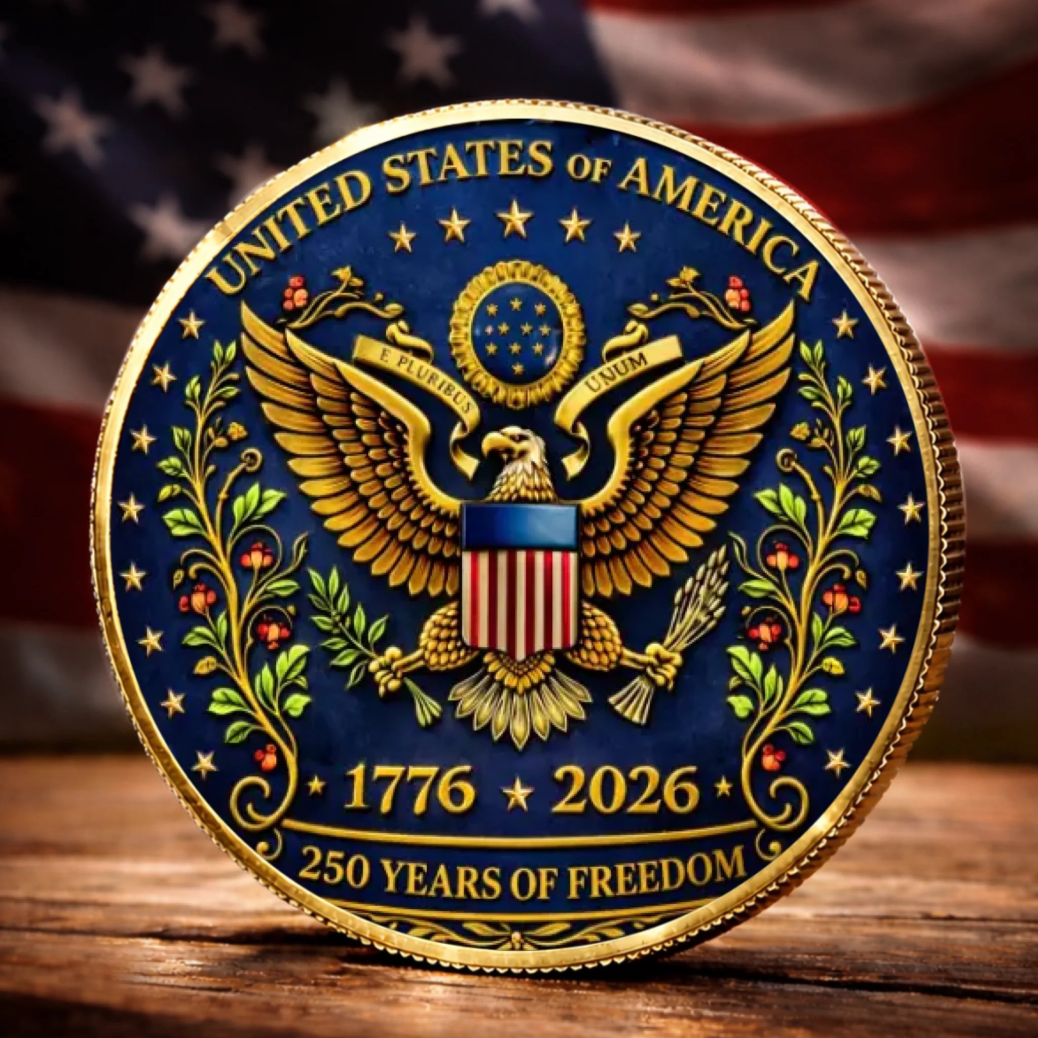 Commemorative Keepsake Coin - America 250th Anniversary Gifts For Women, Men - Strong Roots Bright Future