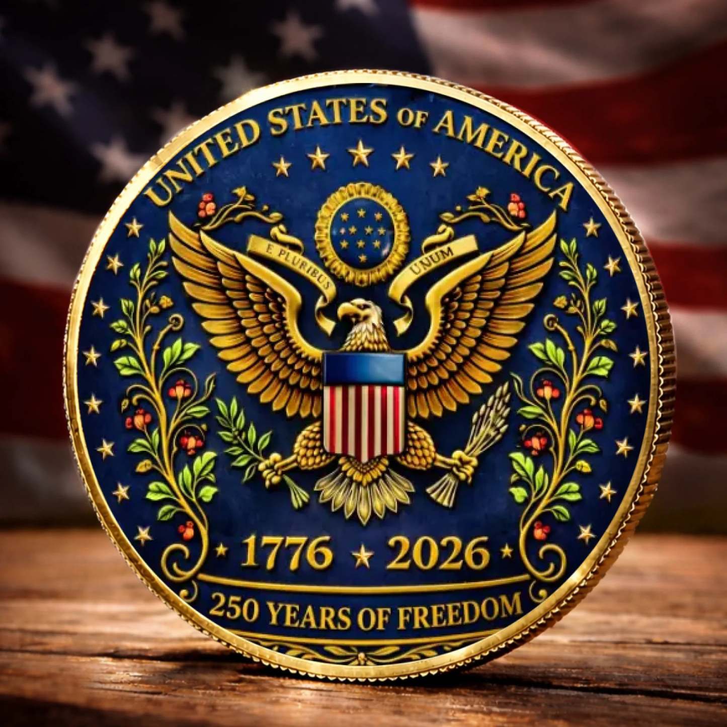 Commemorative Keepsake Coin - America 250th Anniversary Gifts For Women, Men - Strong Roots Bright Future