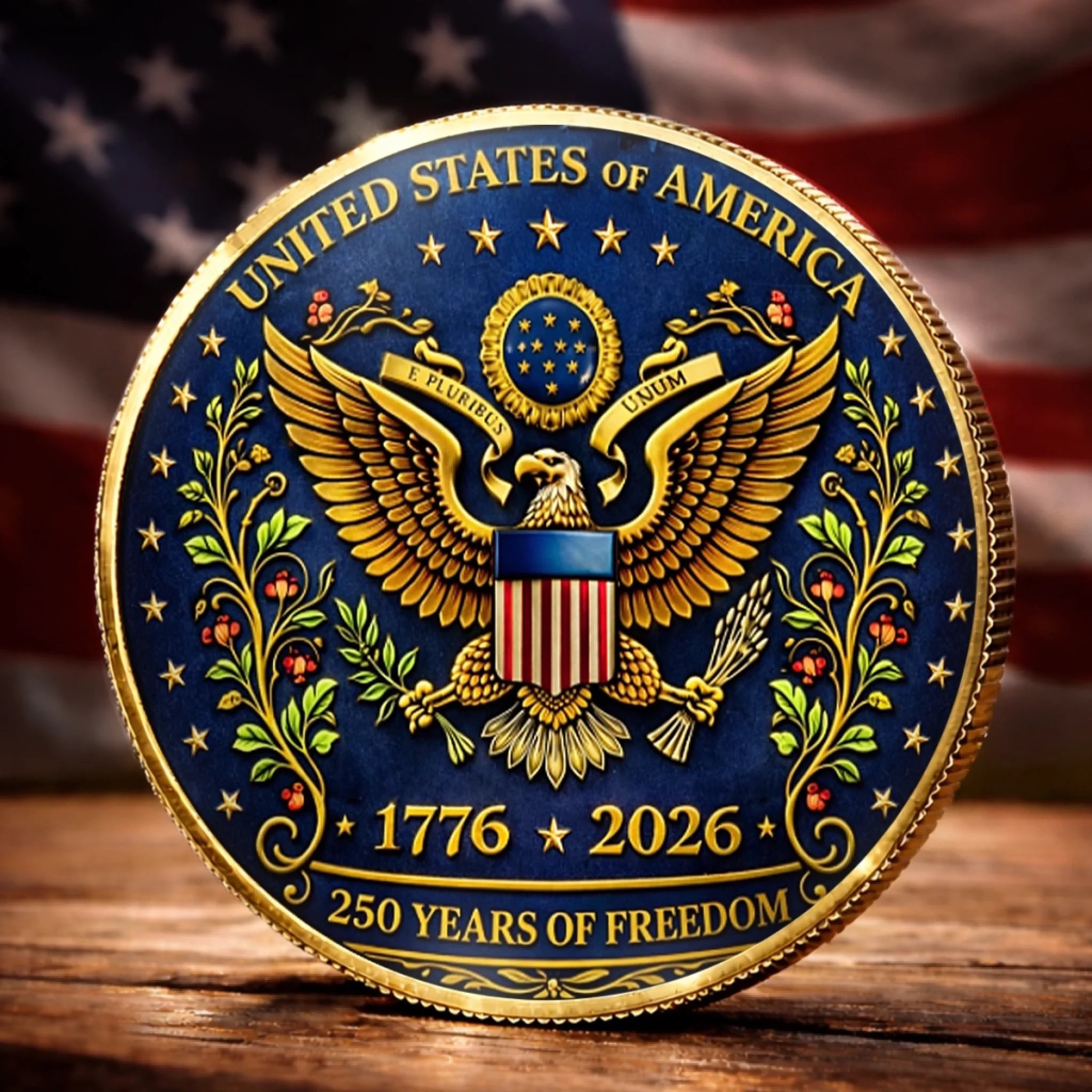 Commemorative Keepsake Coin - America 250th Anniversary Gifts For Women, Men - Strong Roots Bright Future