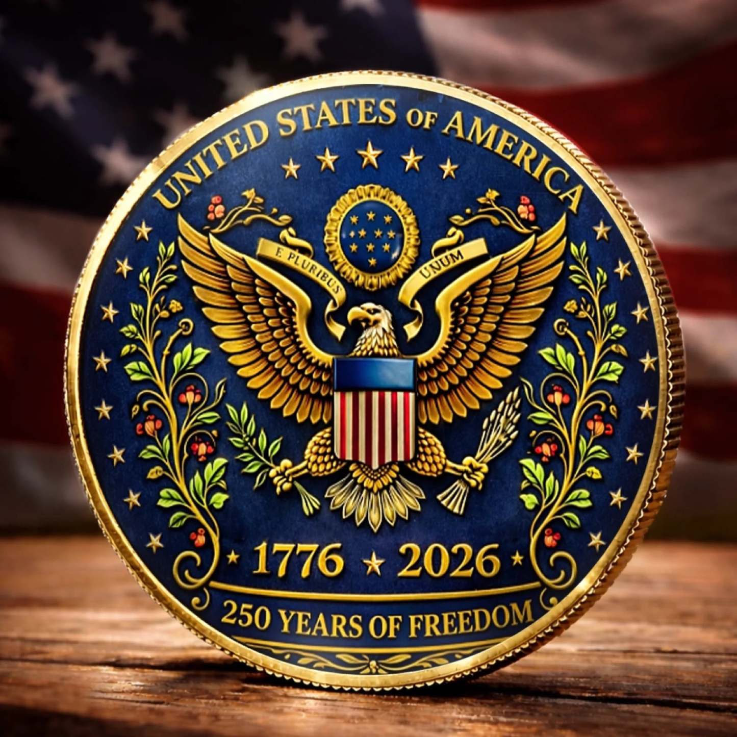 Commemorative Keepsake Coin - America 250th Anniversary Gifts For Women, Men - Strong Roots Bright Future