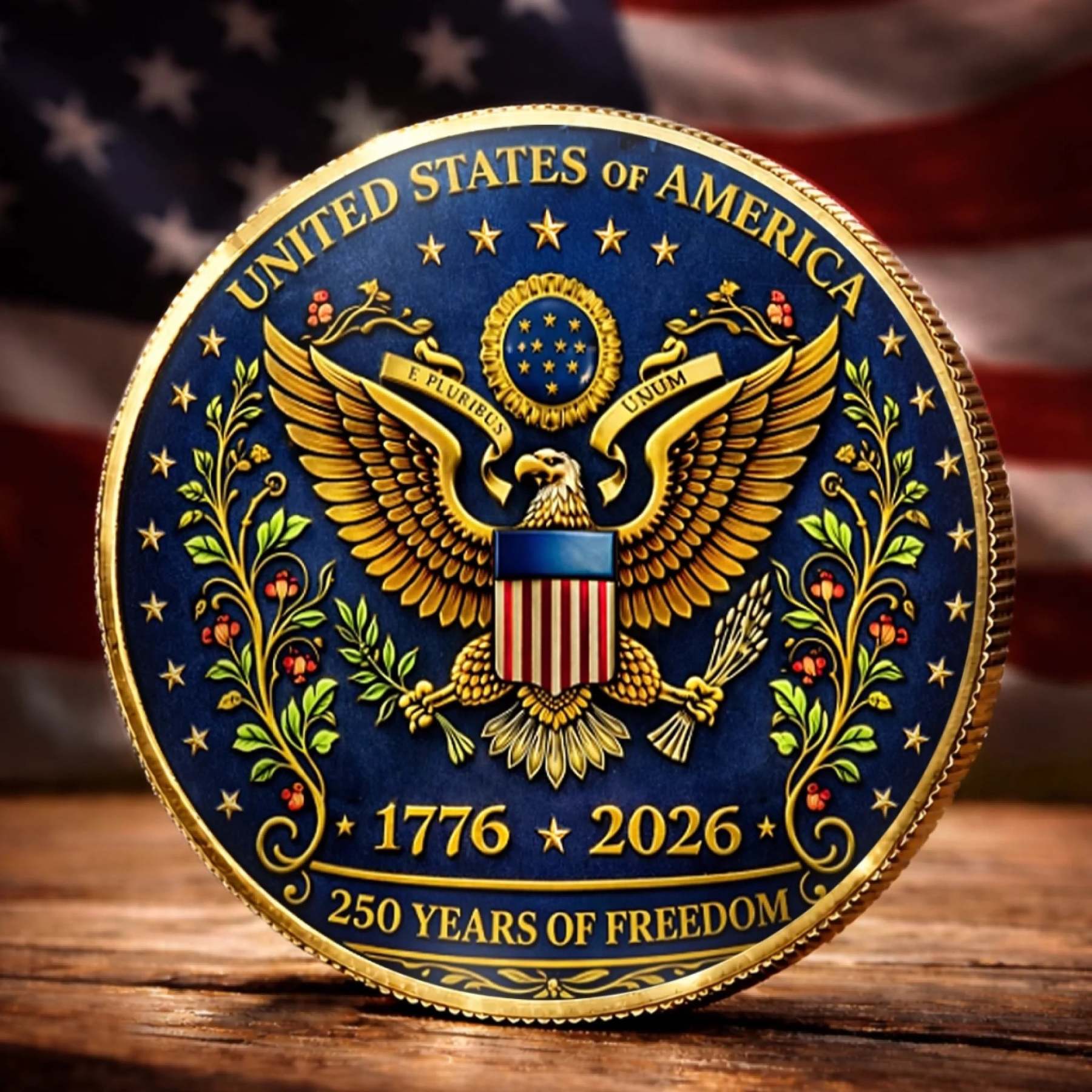 Commemorative Keepsake Coin - America 250th Anniversary Gifts For Women, Men - Strong Roots Bright Future
