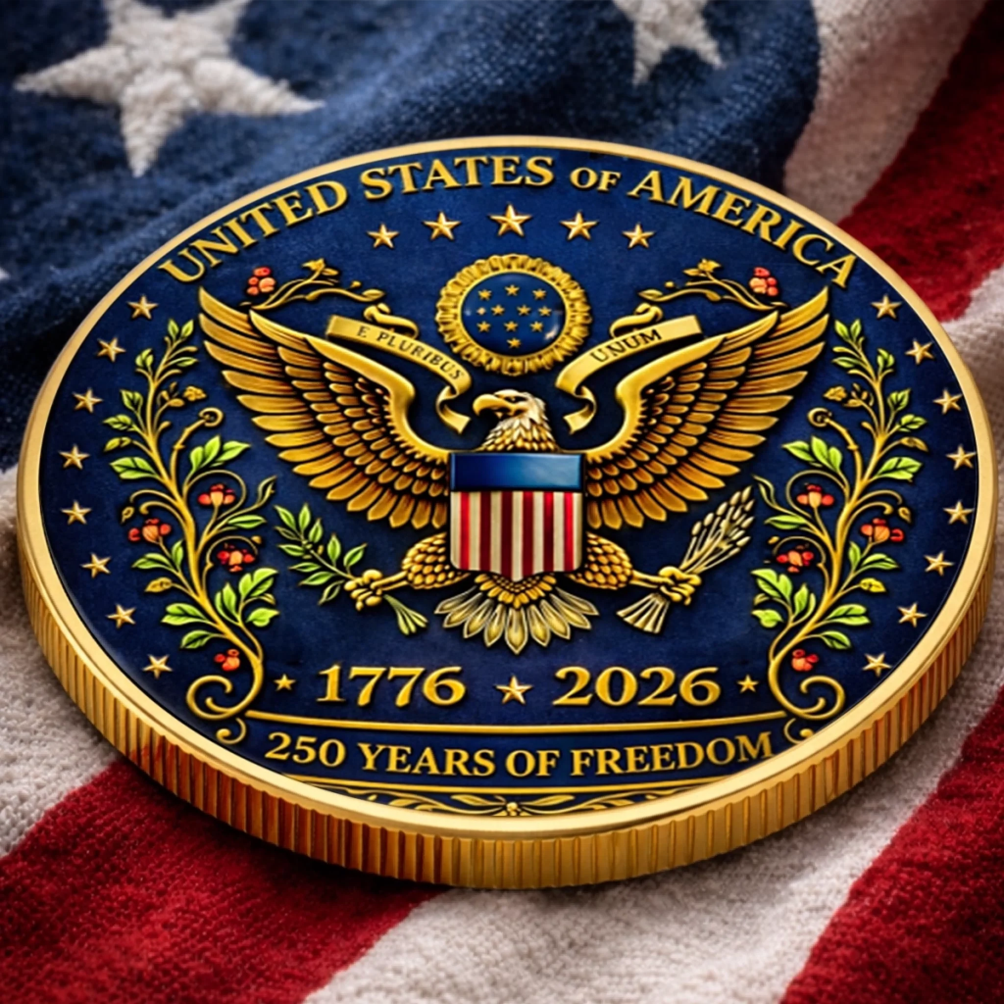 Commemorative Keepsake Coin - America 250th Anniversary Gifts For Women, Men - Strong Roots Bright Future