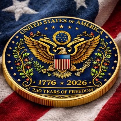 Commemorative Keepsake Coin - America 250th Anniversary Gifts For Women, Men - Strong Roots Bright Future