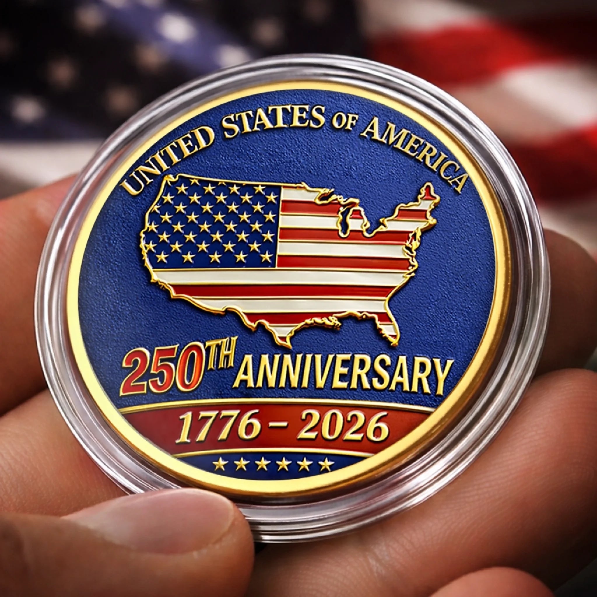 Commemorative Keepsake Coin - America 250th Anniversary Gifts For Women, Men - Together We Celebrate Freedom