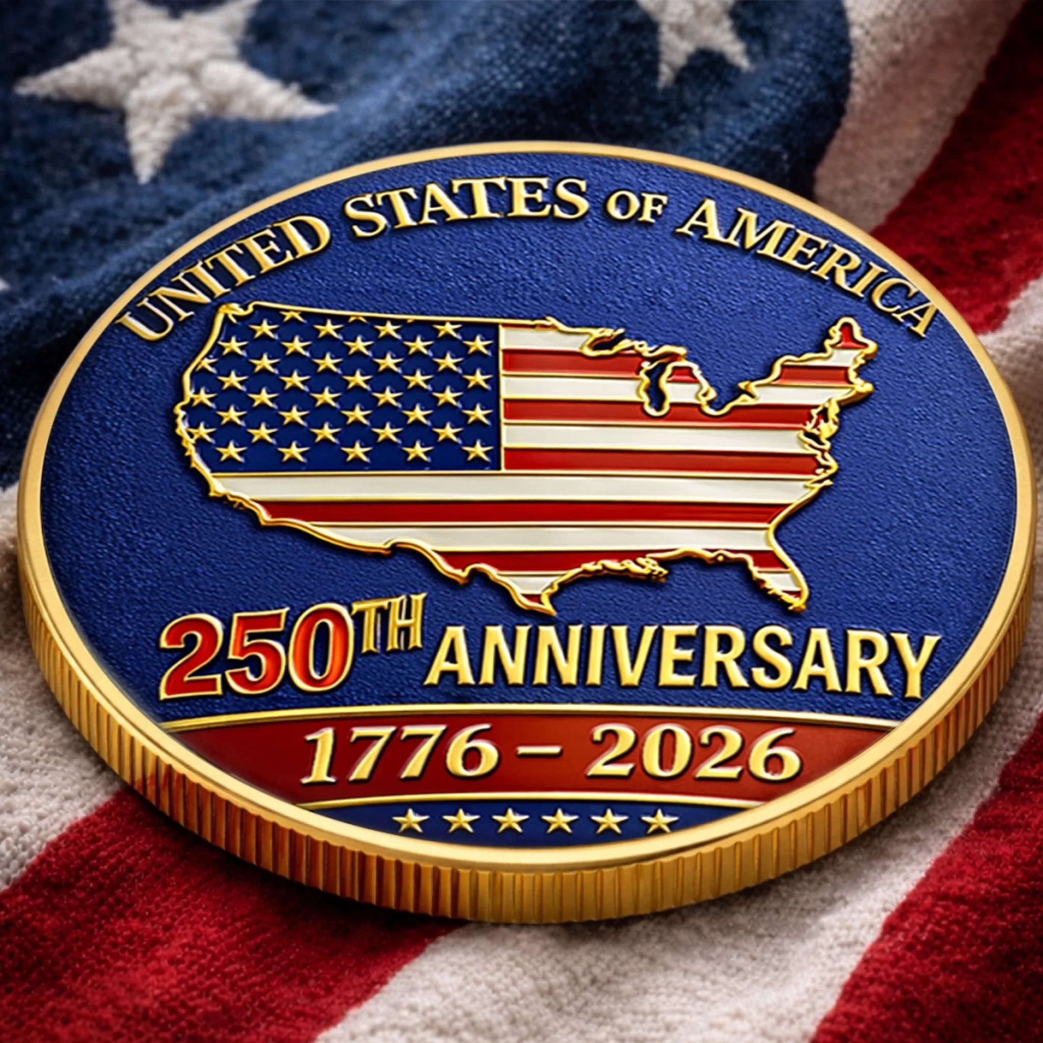 Commemorative Keepsake Coin - America 250th Anniversary Gifts For Women, Men - Together We Celebrate Freedom