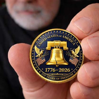 Commemorative Keepsake Coin - America 250th Anniversary Gifts For Women, Men - Freedom Rings Loud And Proud