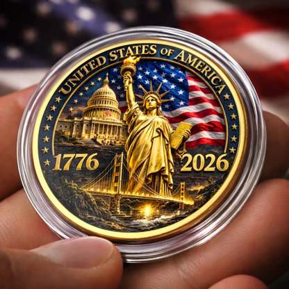 Commemorative Keepsake Coin - America 250th Anniversary Gifts For Women, Men - United By Courage, Bound By Honor